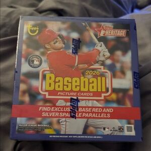Topps 2026 Baseball Picture Cards Box — Blue with Red Accents
Factory Sealed